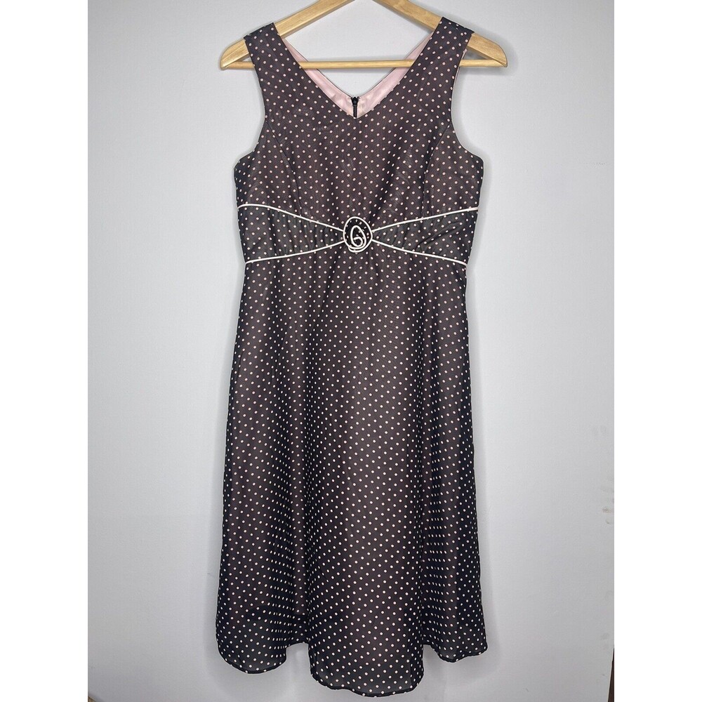 Hayley Matthews Girl Black & Pink Polka Dot Dress Beautiful